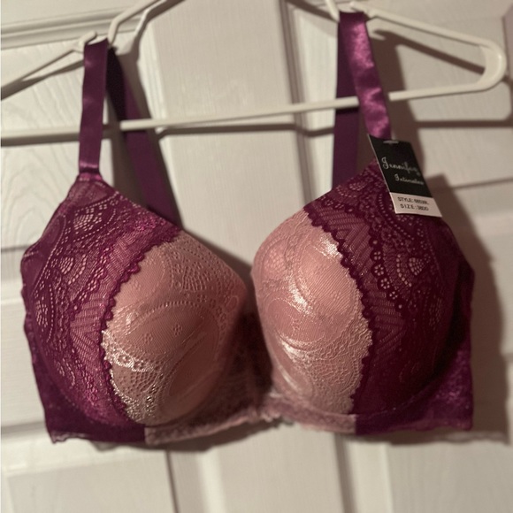 Jennifer Intimates Full Coverage 2 Tone Lace Underwire Bra - Violet - Picture 3 of 3